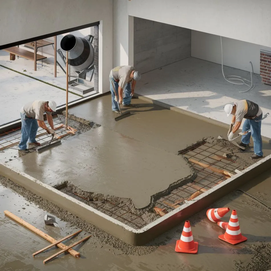 replacing a concrete garage floor